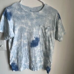 Crewcuts Blue White Tie Dye Tee Shirt Boys XL 12-14 EUC